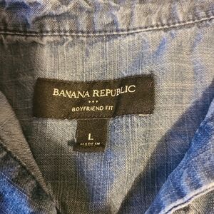Banana Republic Womens 'BOYFRIEND FIT' Indigo Denim Top, Size Large